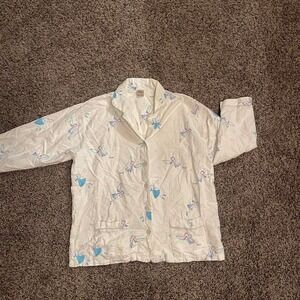 Vintage Fairy Flannel Long Sleeved Pajama Top Loungewear Fairycore